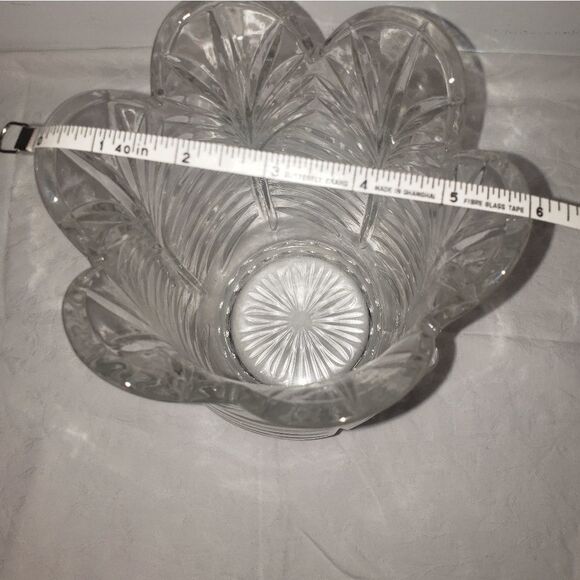 Vintage Birks 70/80s crystal palm frond vase - Picture 6 of 6